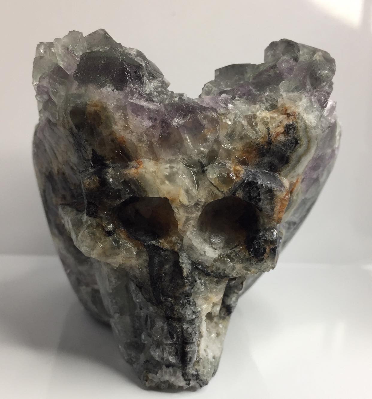 Fluorite skull with natural cube formations